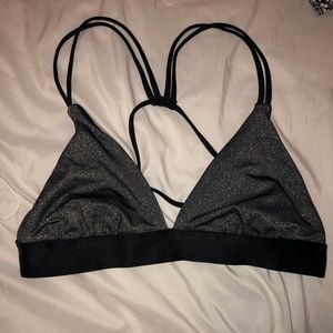 Shimmery silver bikini top